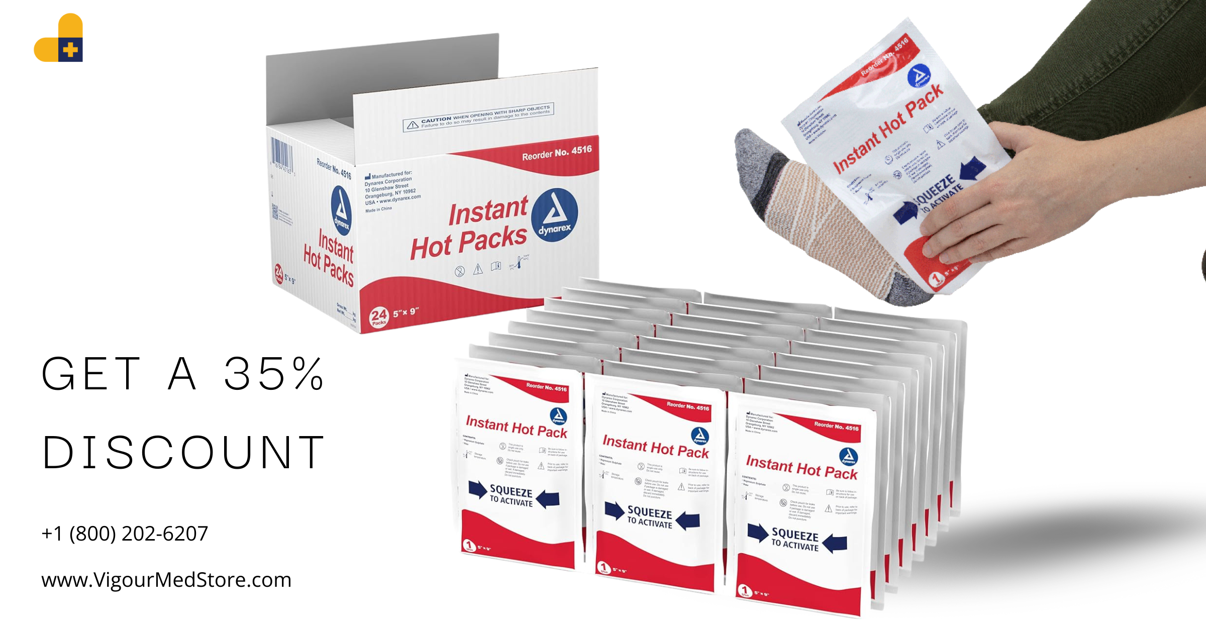 Dynarex-4516 Instant Hot Pack – Rapid Relief, Anytime, Anywhere