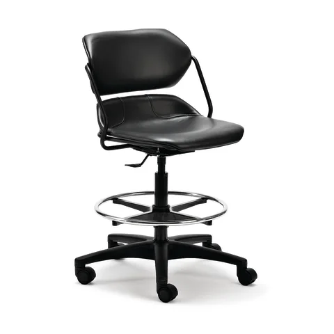 Marketlab-0075-BK Acton® Comfort Stool • Mid-Height Without Arms • 14"W x 14"D x 21"-31.25"H, Black, 1/ea