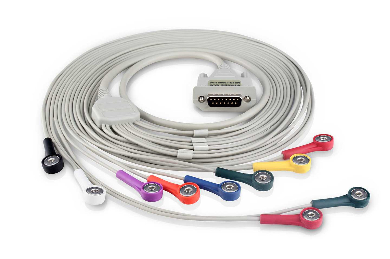 Cable de ECG de esfuerzo EDAN (estilo Snap, AHA).