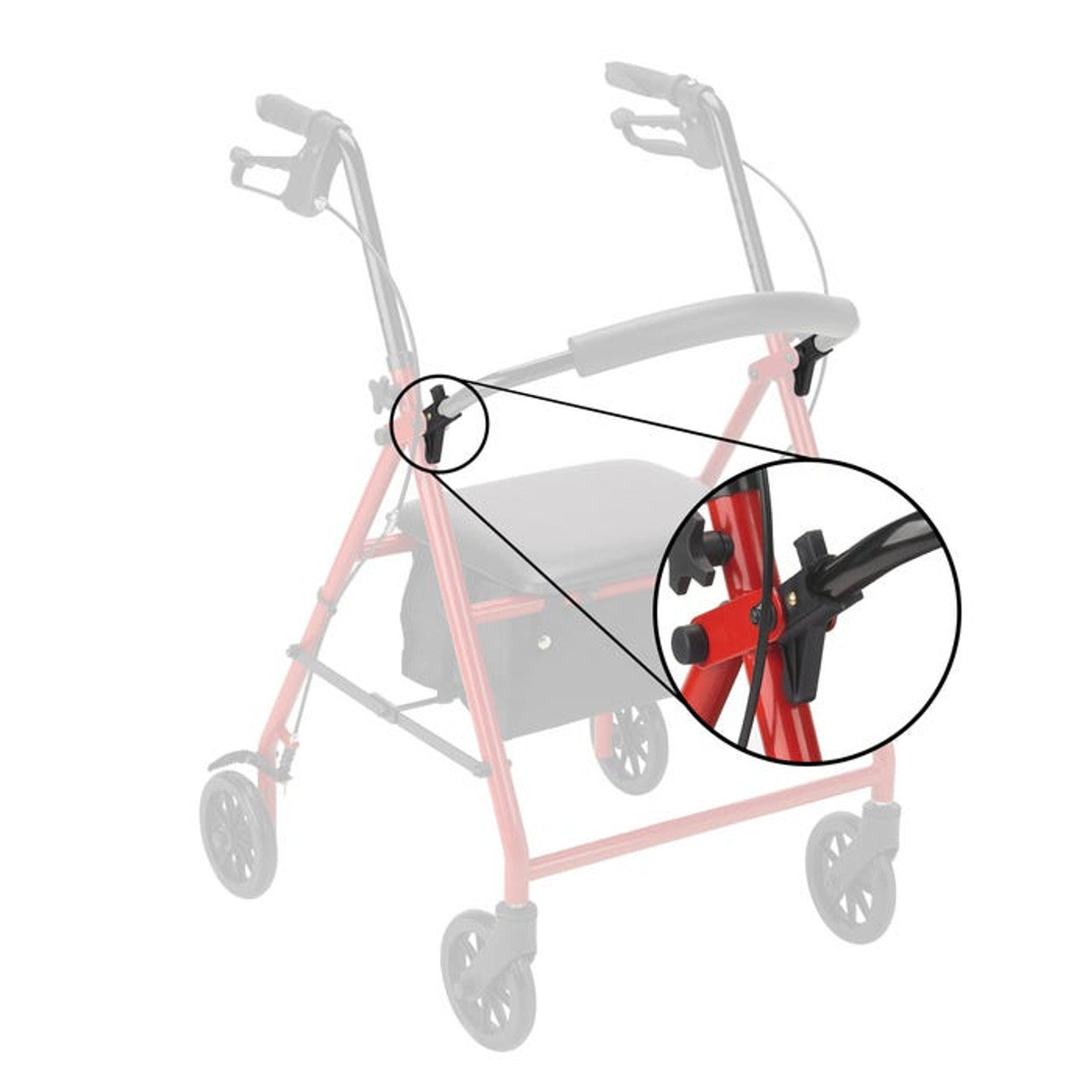 Dynarex-RPRL-04PB Rollator Backrest Pivot Bracket Black, 1