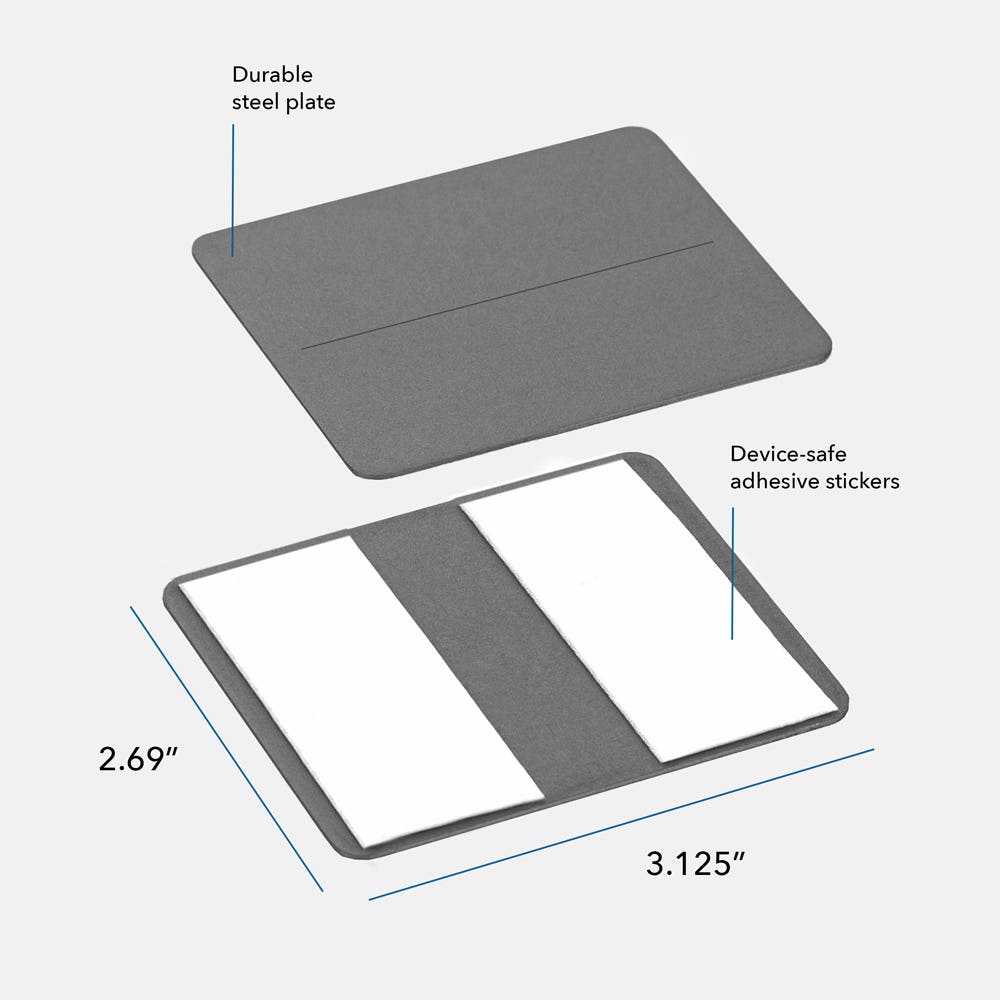 Luxor-STPL8X7DS SideTrak Steel Sticker - Dark Silver (2/Pack)