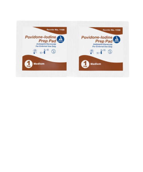 Dynarex-1108 Povidone-Iodine Prep Pad - Medium 1000 Pack