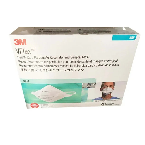 3M-1804 VFlex Particulate Respirator Surgical Mask Flat Fold 400 per Case