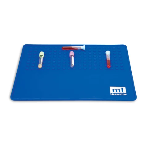 Marketlab-100918-BL Silicone Lab Mat with Tube Grid • 12"W x 14.9"L, 1/ea