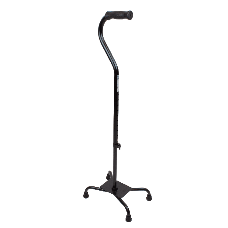 Dynarex 10138 Quad Cane - Large Base - Heavy Duty, Black, Bariatric, 1/Box