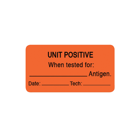 Marketlab Blood Bank Unit Postive Label