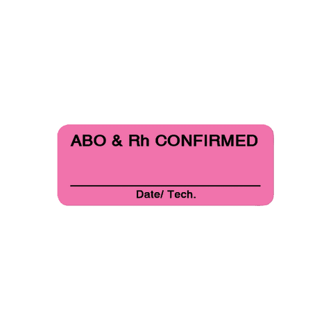 Marketlab-102050 Blood Bank ABO & Rh Confirmed Label, 470/pk
