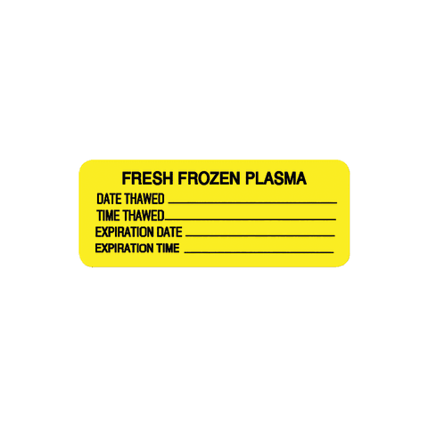 Marketlab-102064 Blood Bank Fresh Frozen Plasma Label - Yellow, 420/pk