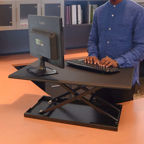 Luxor-CVTR32-BK Pneumatic Standing Desk Converter