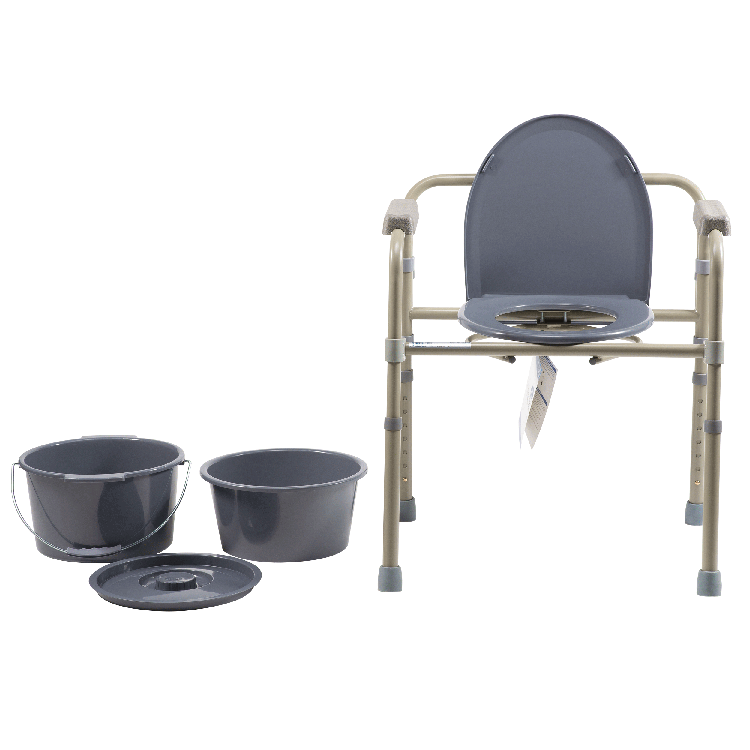 Dynarex-10372-4-Folding Bedside Commode, Steel, 1pc/box, 4box/cs