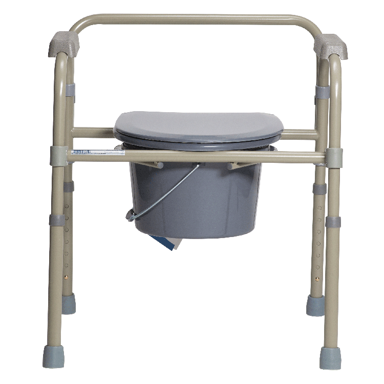Dynarex-10372-Folding Bedside Commode, Steel, 1/Box