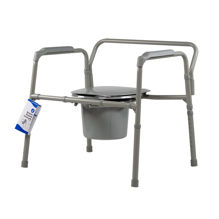 Dynarex-10374-Bariatric Folding Bedside Commode, Steel, 1 Box/Case