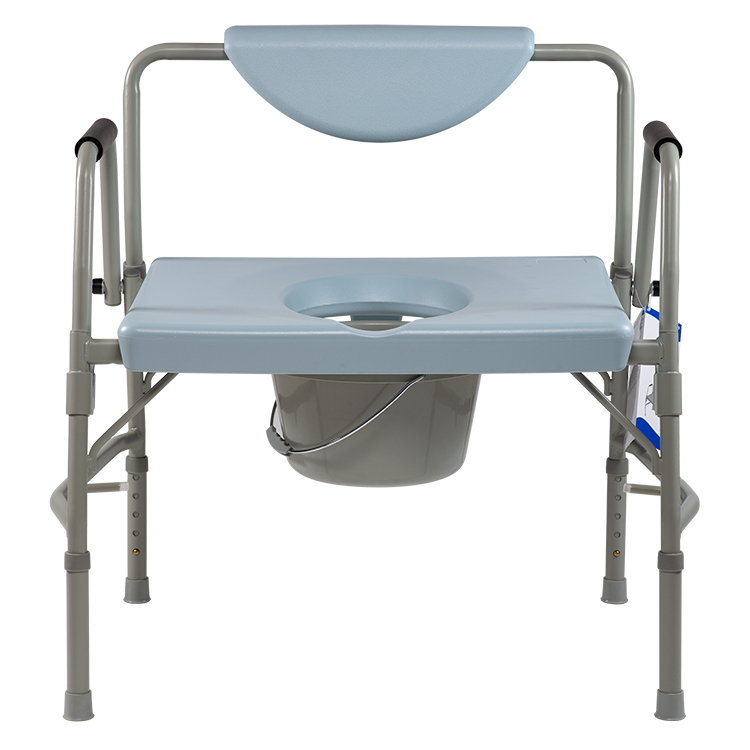Dynarex-10375-Bariatric Droparm Bedside Commode, Steel, 1 Box/Case
