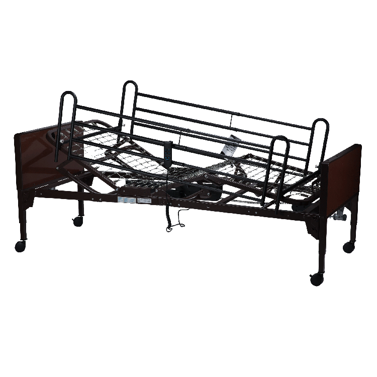 Dynarex-10401-HRMZ-Semi Electric Homecare Bed w/ Half Rail & Dynarest Multizone