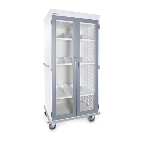 Marketlab-106780 Insight® Mobile Supply Cart, Double-Width, Single Column with 12 Storage Accessories • 40.6"W x 28.3"D, Glass Doors • 80.6"H, 1/ea