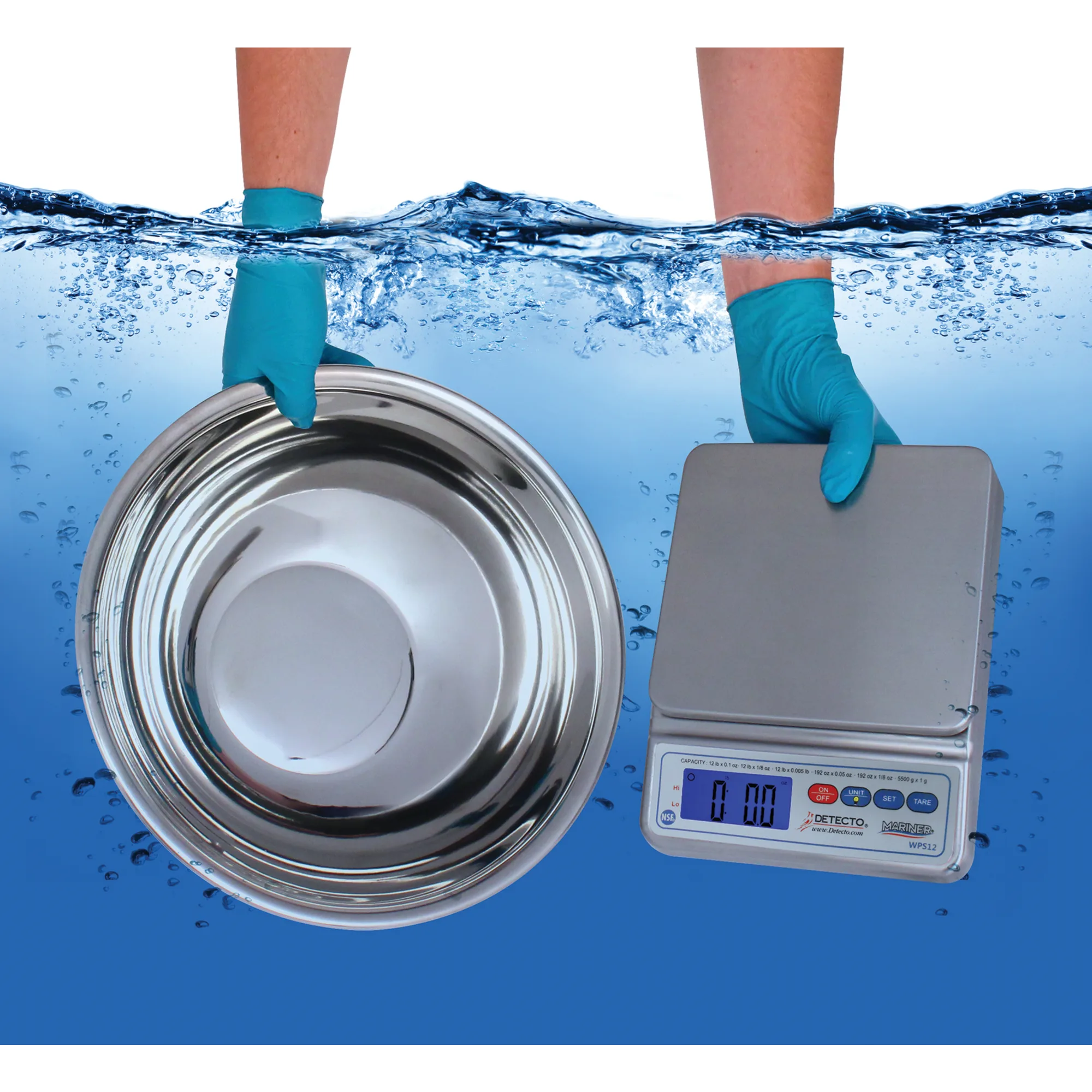 Marketlab-108077 Waterproof Digital Scale with Utility Bowl, 1/ea