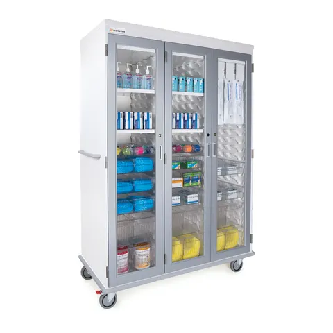 Marketlab Insight® Mobile Supply Cart, Triple-Width