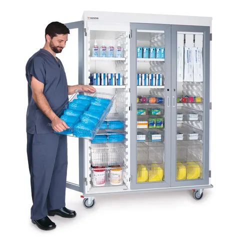 Marketlab Insight® Mobile Supply Cart, Triple-Width