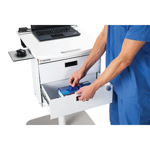 Marketlab-108203 Insight® Mobile Laptop Cart with Storage • 24"W x 25"L x 32"H, 1/ea