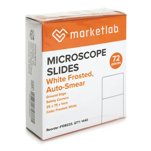 Marketlab-108233 Microscope Slides, White Frosted, Auto-Smear, 1440/pk