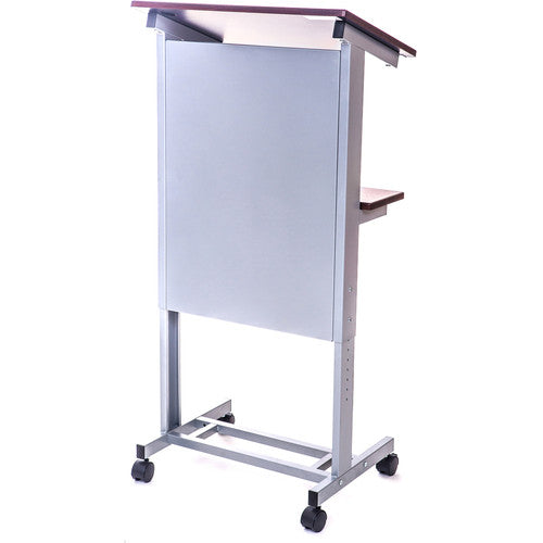 Luxor-LX-ADJ-DW Rolling Adjustable-Height Lectern Podium