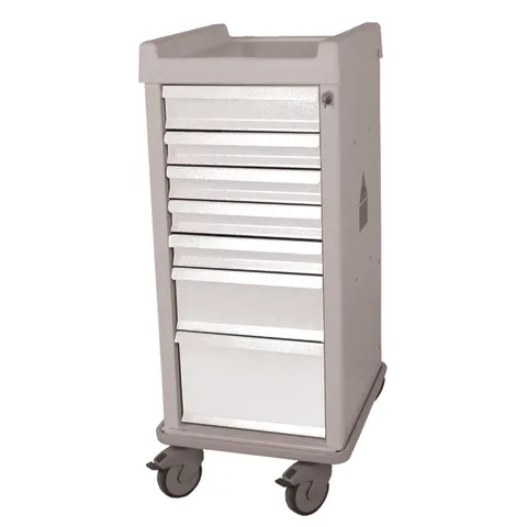 Sharn/Marketlab-11364-WH Standard MRI Cart, Narrow 7-Drawer with Key & Lock, 1/ea