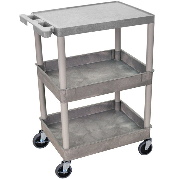 Luxor-STC211-G Gray Three Shelf Utility Cart