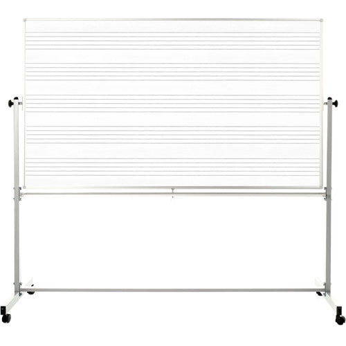 Luxor-MB7248MM 72 x 48" Mobile Double-Sided Magnetic Music Whiteboard