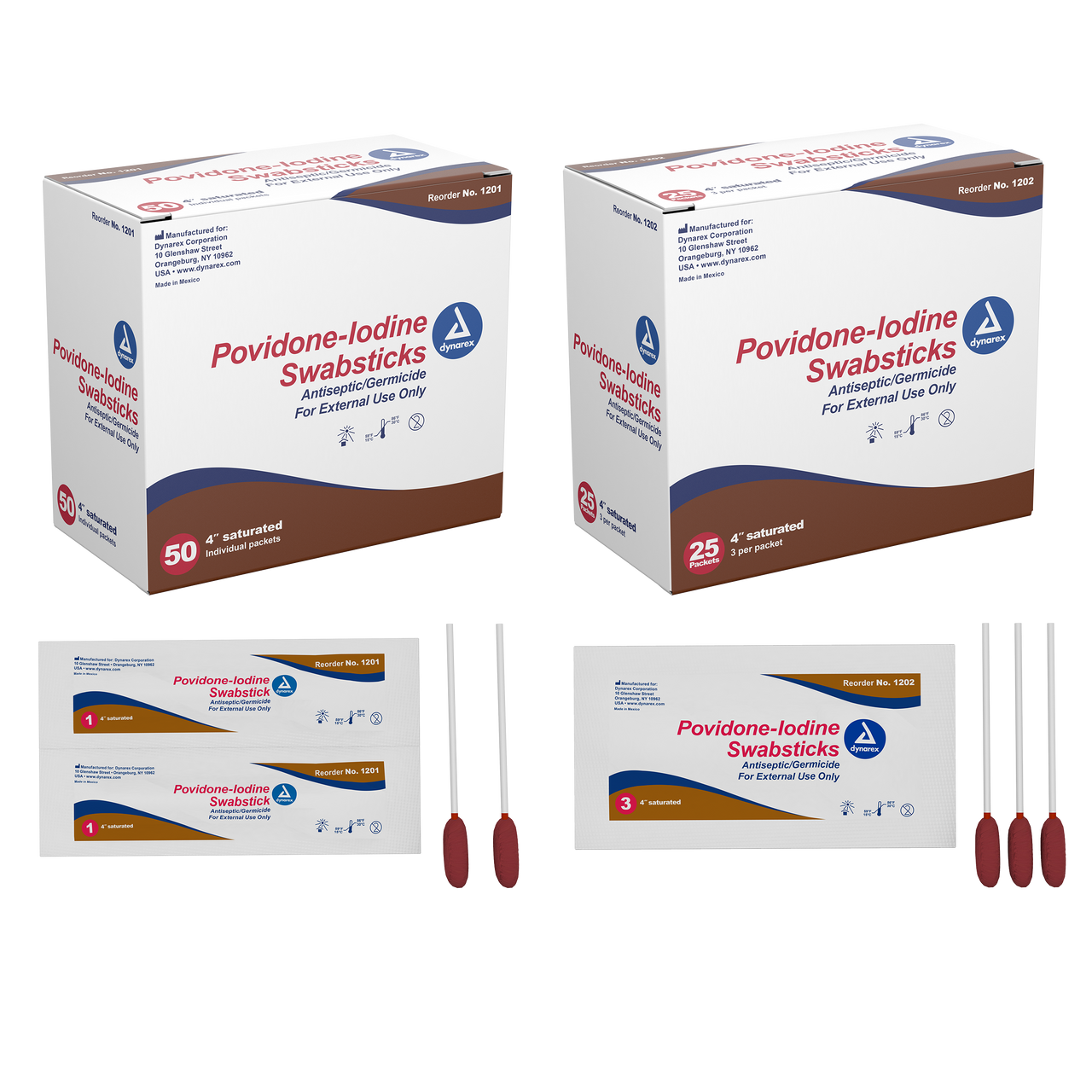Dynarex Povidone Iodine Swabsticks