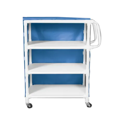 Newmatic Medical/Marketlab 3-Shelf Linen Cart with Mesh or Vinyl Cover