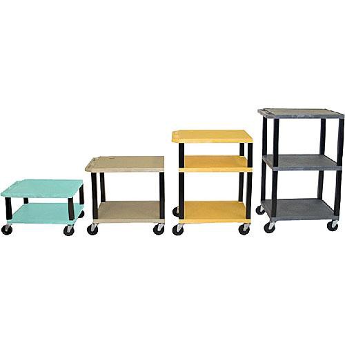 Luxor WT1642E Tuffy Open Shelf A/V Cart - 24 x 16-42 x 18" (Black)