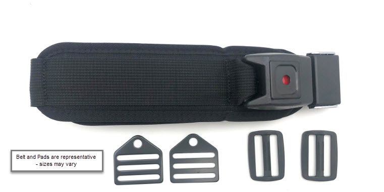 Therafin Belt, 2" Single Pull, PB Security Buckle, 9.25Lx3H Pads