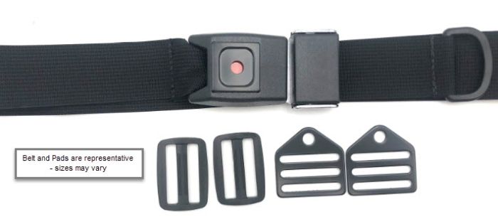 Therafin-60310 Belt, 1.5" Single Front Pull with PB Security Buckle & Clips, 1 Ea