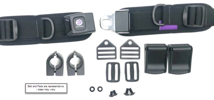 Therafin-60166 Belt, 1" Rear Pull, 6.25W X 1.75H Pads W/Clips, Cams & Clamps
