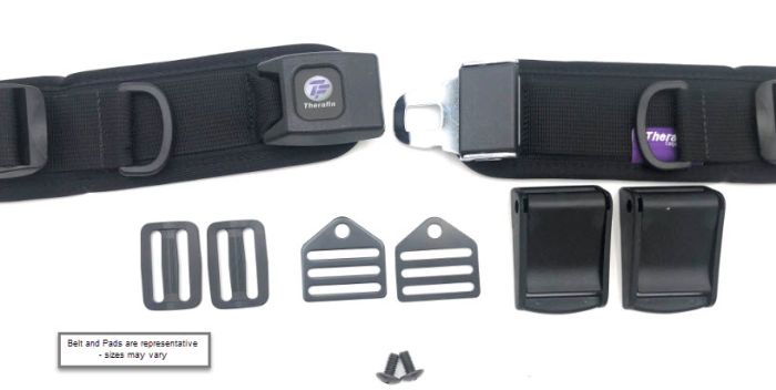 Therafin-60163 Belt, 1" Rear Pull, 6.25W X 1.75H Pads W/Metal Clips & Camlocks