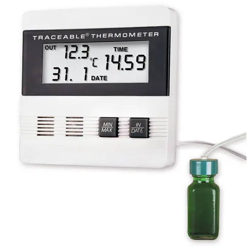 Marketlab-12766 Time/Date, Max/Min Thermometer • 3.375"W x 1"D x 3.375"H, 1/ea