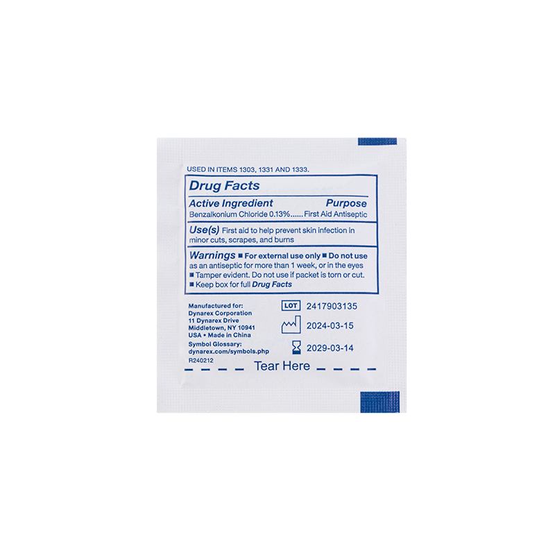 Dynarex-1331 BZK Antiseptic Towelettes 5” x 7” (1000/Cs)