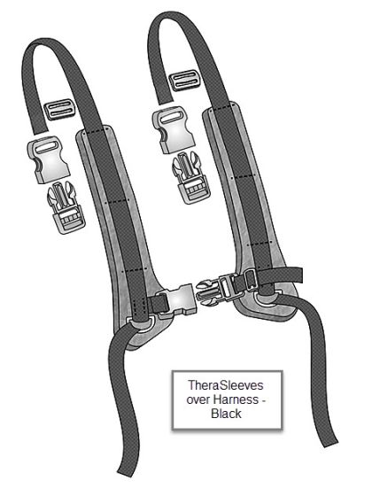 Therafin Therasleeves for Shoulder Harness, Black, 2 Pair
