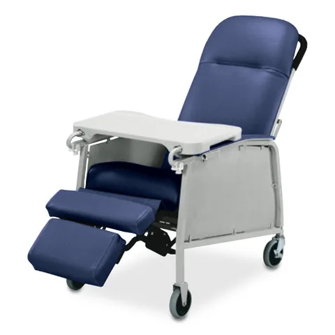 Marketlab-138835 Three Position Reclining Blood Draw Chair with Front Tray, Imperial Blue, 1/ea
