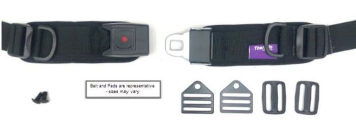 Therafin Belt, 1" Rear Pull, PB Security Buckle, 6.25Lx1.75H Pads