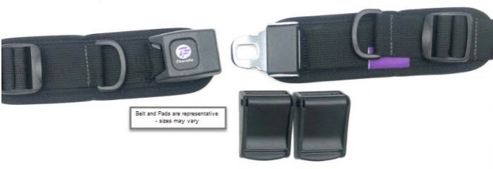 Therafin-60162 Belt, 1" Rear Pull, 6.25W X 1.75H Pads W/Camlocks