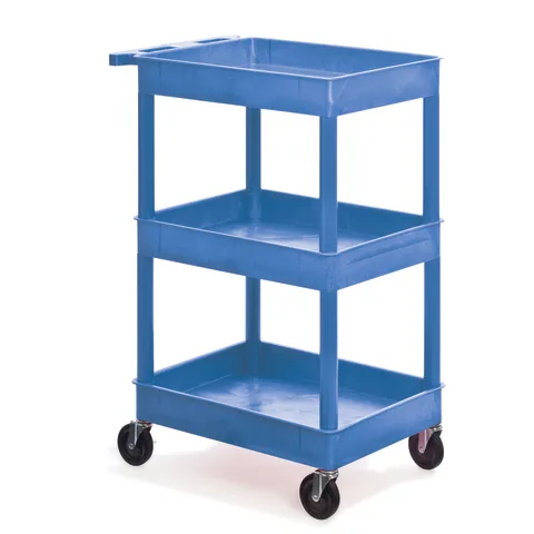 Marketlab Luxor Plastic Utility Cart with Three Tubs