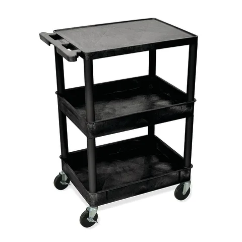 Marketlab Luxor Plastic Utility Cart with One Shelf & Two Tubs