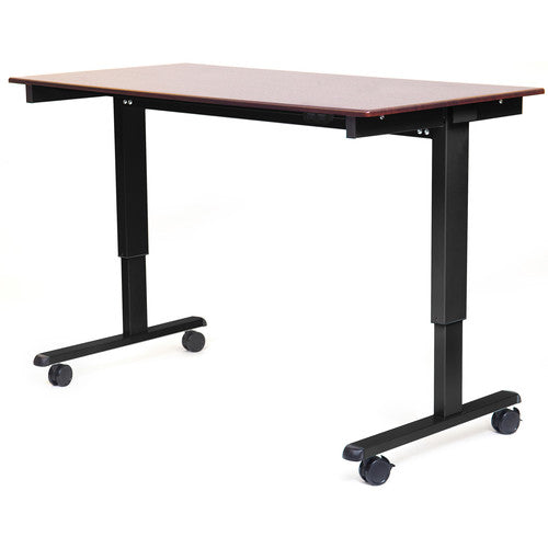 Luxor-STANDE-60-BK/DW 60" Electric Standing Desk (Dark Walnut, Black Frame)