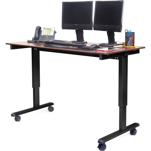 Luxor-STANDE-60-BK/DW 60" Electric Standing Desk (Dark Walnut, Black Frame)