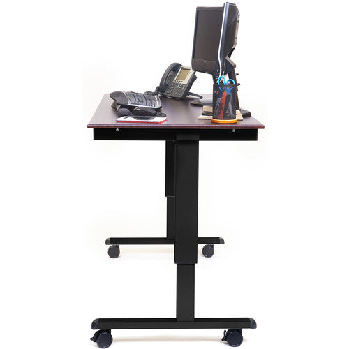 Luxor-STANDE-60-BK/DW 60" Electric Standing Desk (Dark Walnut, Black Frame)
