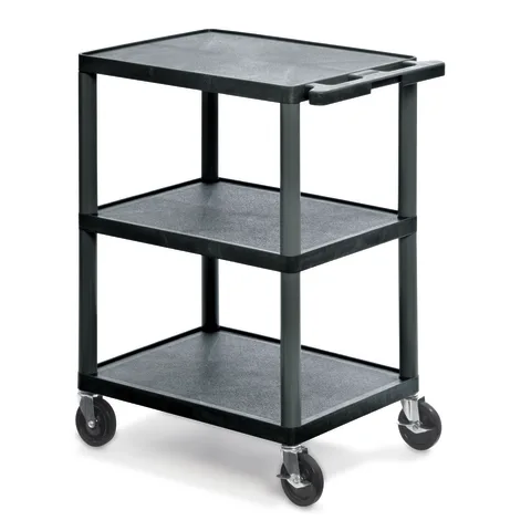 Marketlab Luxor Plastic Utility Cart with Three Shelves