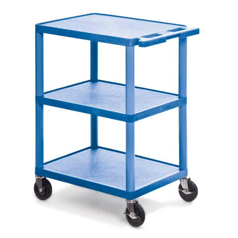 Marketlab Luxor Plastic Utility Cart with Three Shelves