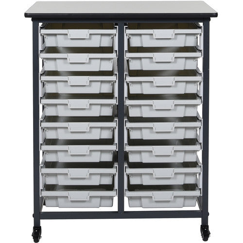 Luxor-MBS-DR-16S Double Row Mobile Bin Storage Unit (Small Bins)