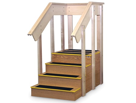 Hausmann-1567-Stairs,Single-Side,4 6"Steps,Handrails 1/Ea